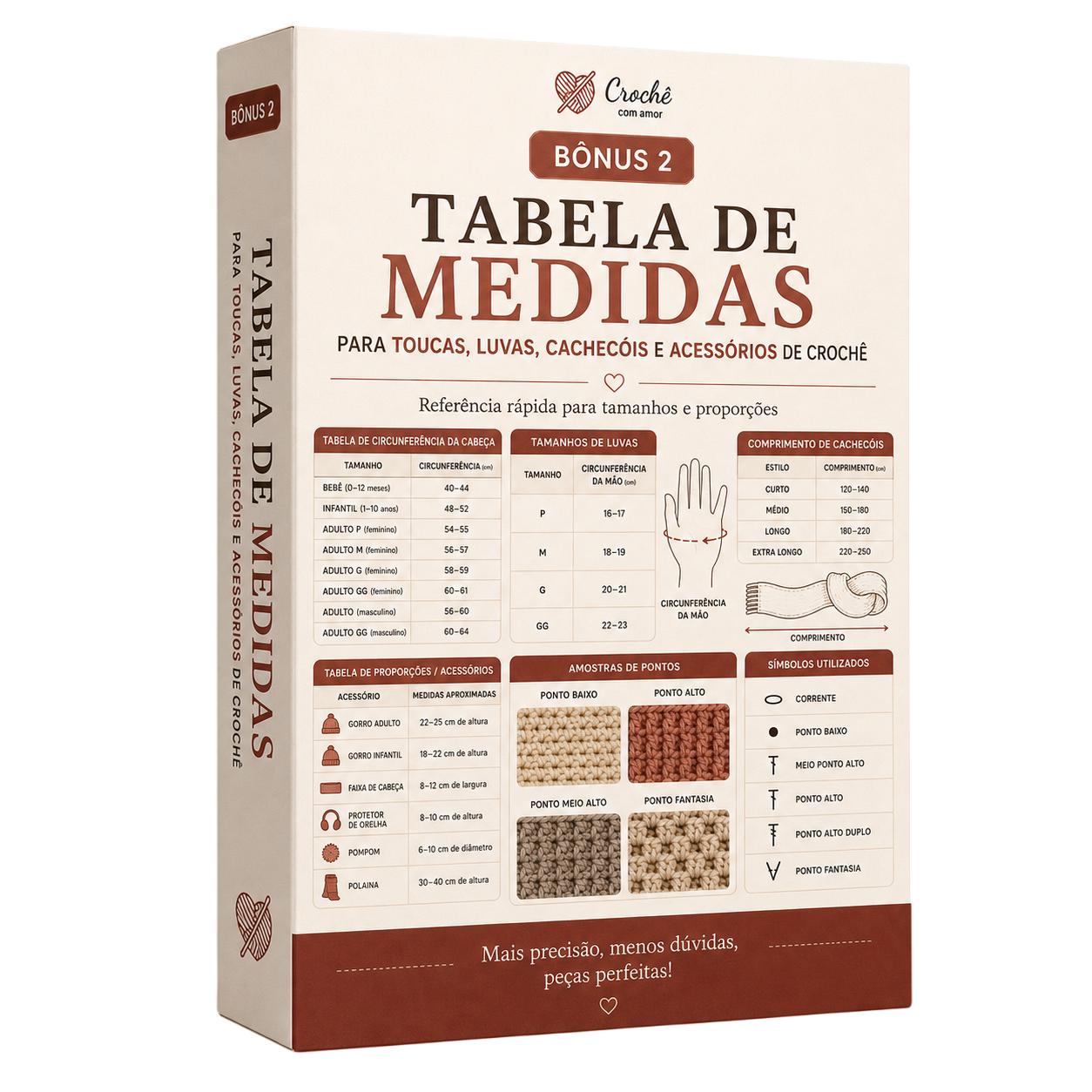 Mockup Tabela de Medidas Para Toucas, Cachecóis, Golas e Acessórios